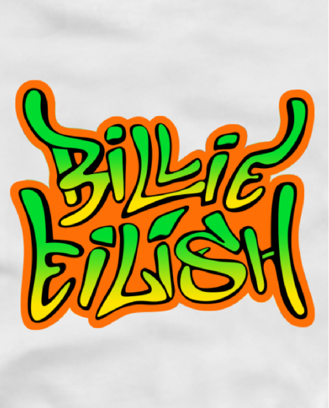 Marškinėliai Billie Eilish graffiti